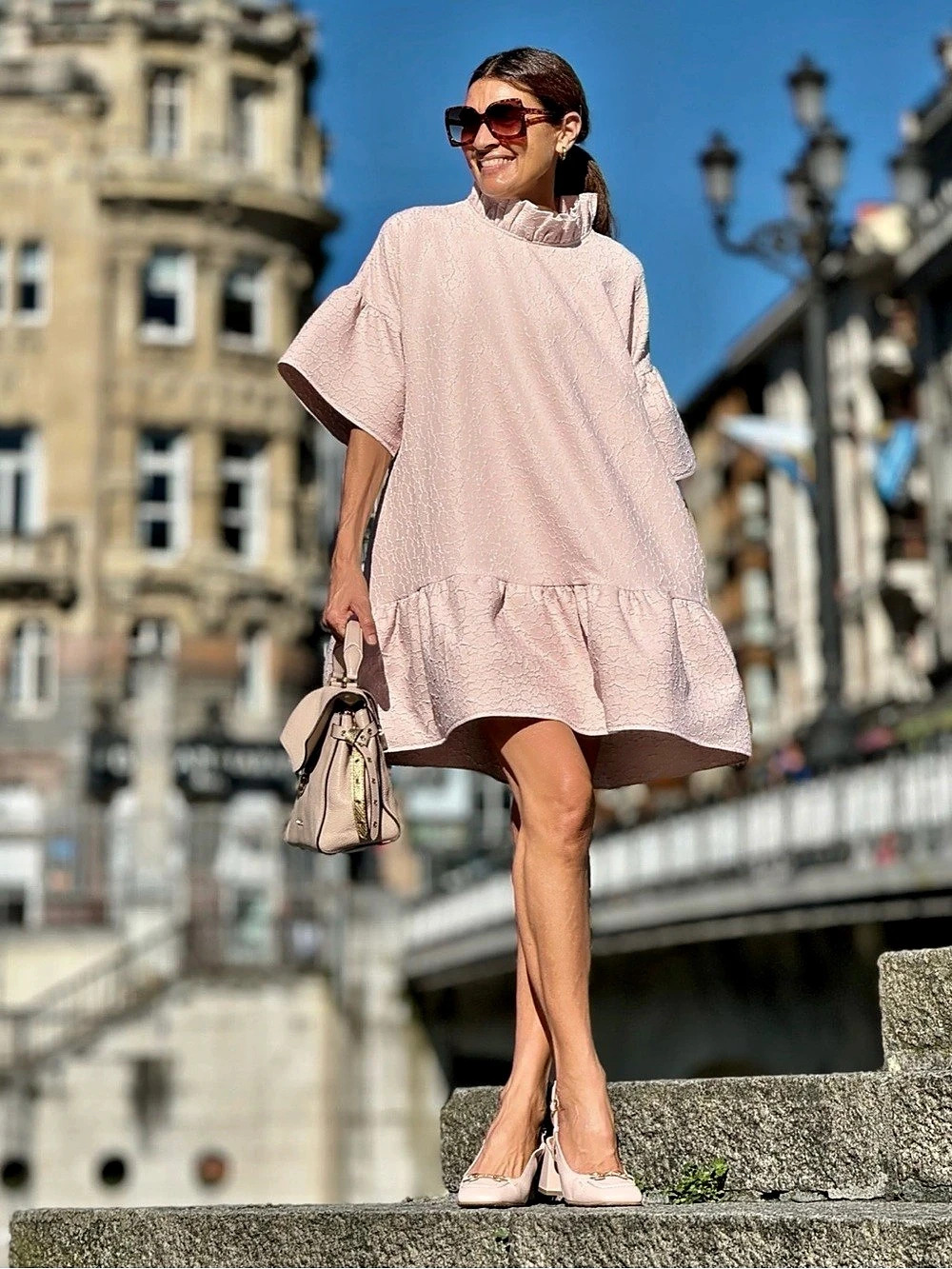 Marielle Stokkelaer Dress Blair Fancy Rose Floral Mini Dress in Pink NWT